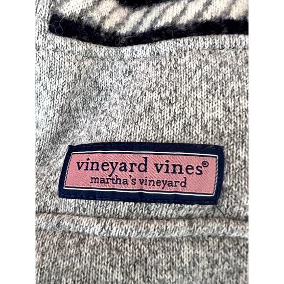 Vineyard Vines Fair Isle Lobster Gray Red 3/4" Zip Up Pullover Sweater Size XS - Picture 5 of 9